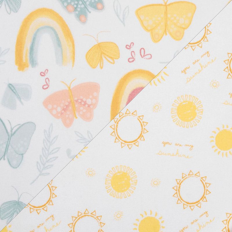 Sammy & Lou Butterflies and Sunshine Microfiber Crib Sheet - 2pk
