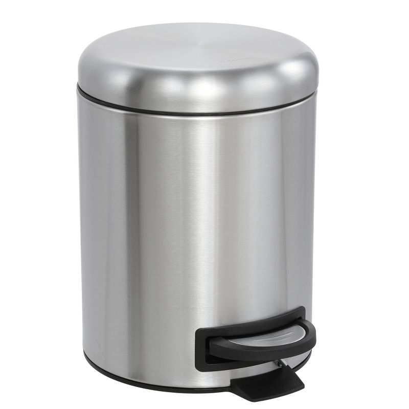 happimess Oscar Round 8-Gallon Step-Open Trash Can with FREE Mini Trash Can, Stainless Steel 
