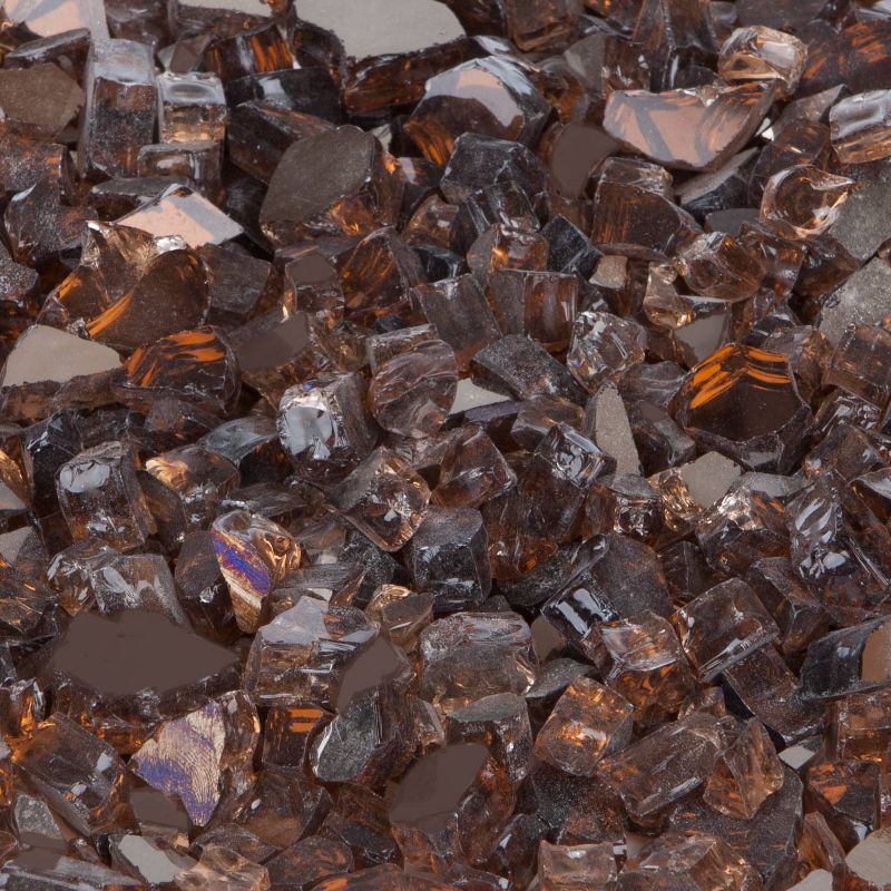 American Fireglass 10 LB Bag 1/2 Inch Reflective Fireplace & Firepit Fire Glass, Copper