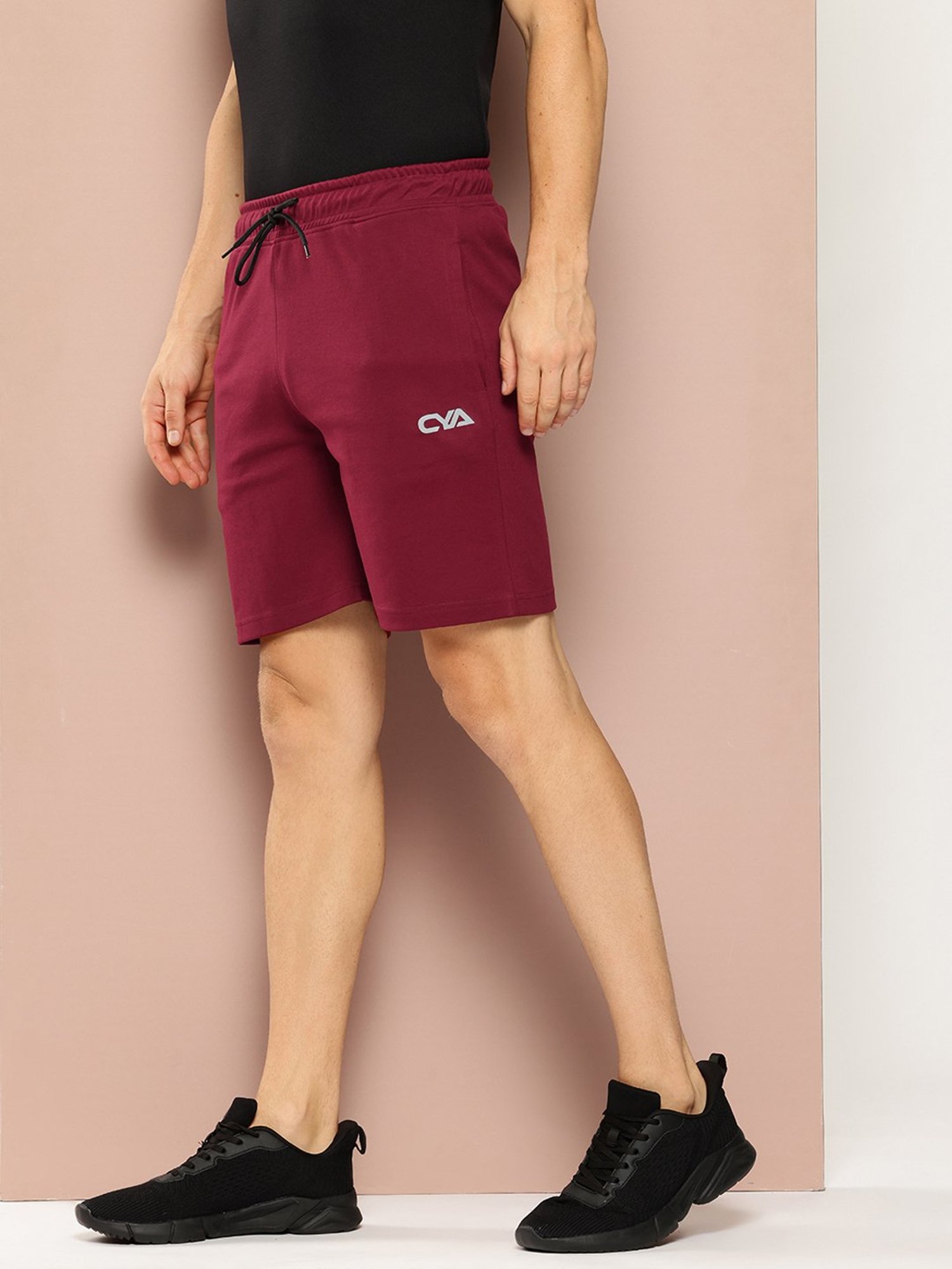 Club York Maroon Regular Fit Sports Shorts
