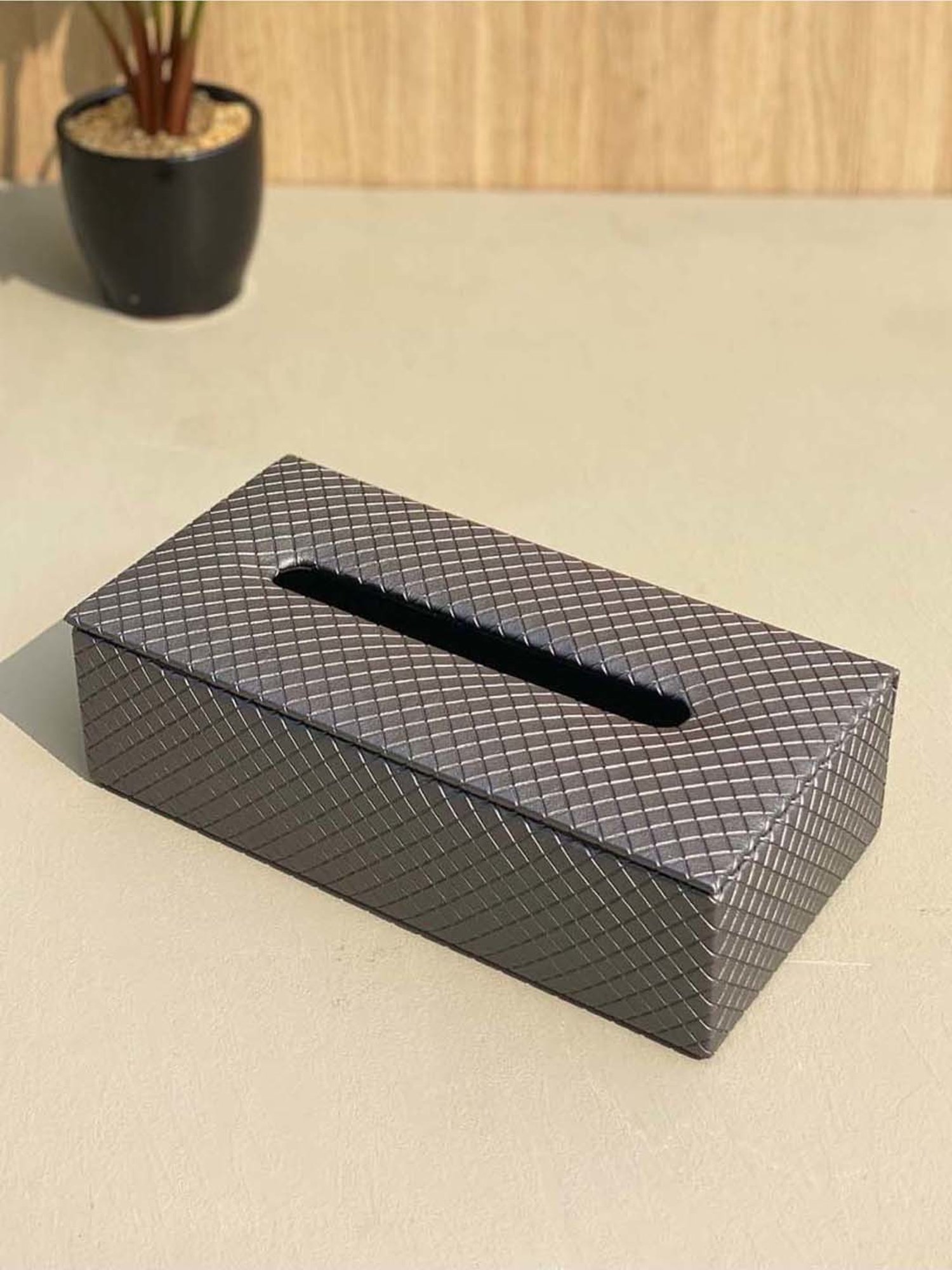 Mason Home Braided Grey Tissue Box