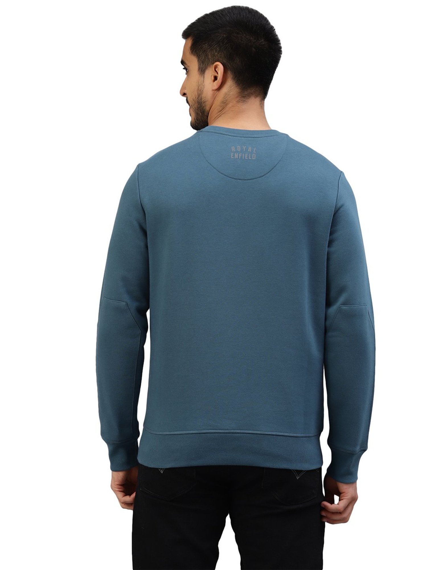 Royal Enfield Blue Regular Fit Printed Sweatshirt