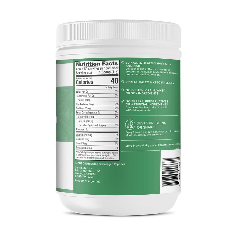 Primal Kitchen Grass Fed Collagen Peptides Supplement Powder - 1.2lbs