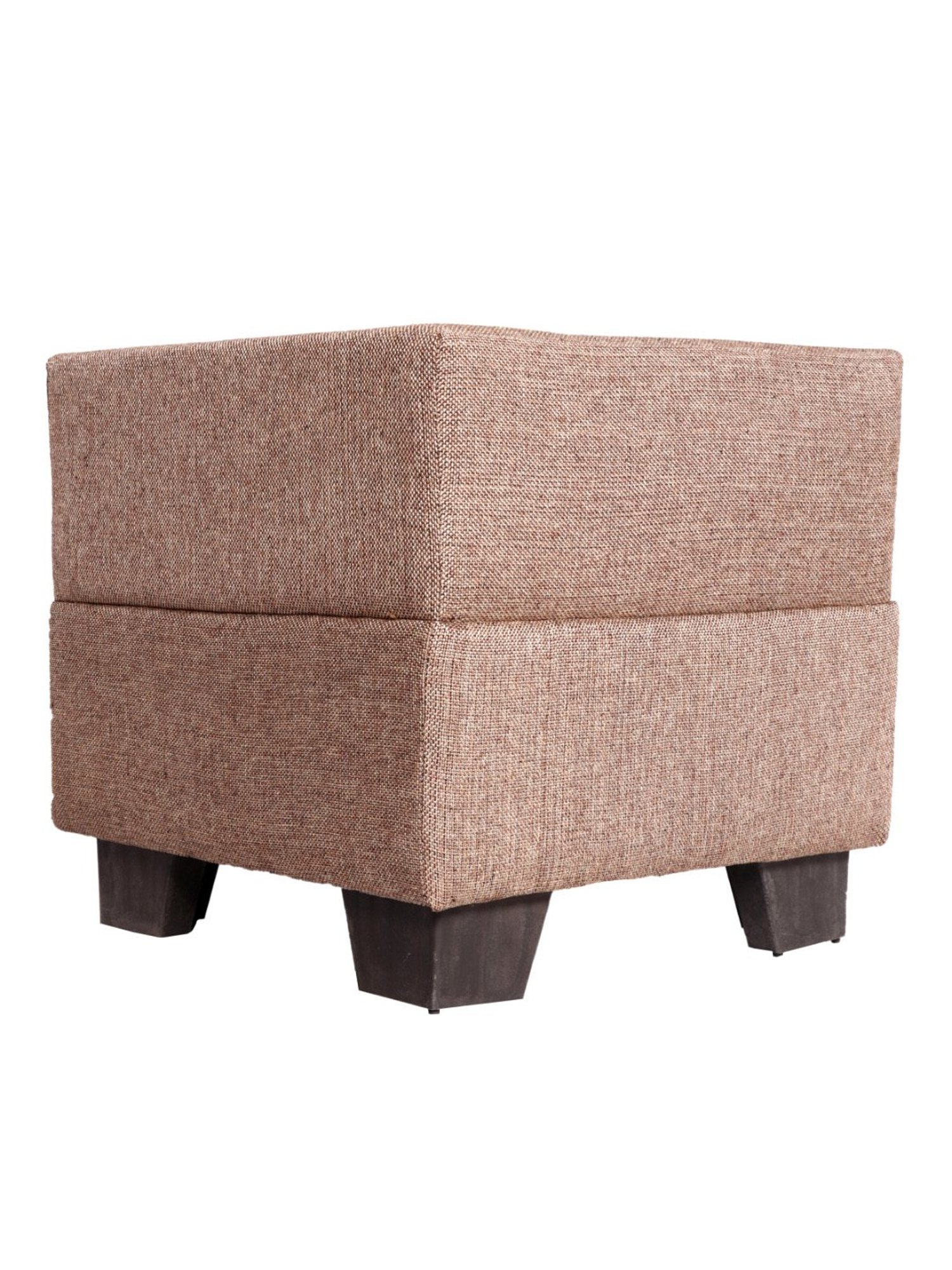 Ikiriya Iris Solid Beige Wood Ottoman