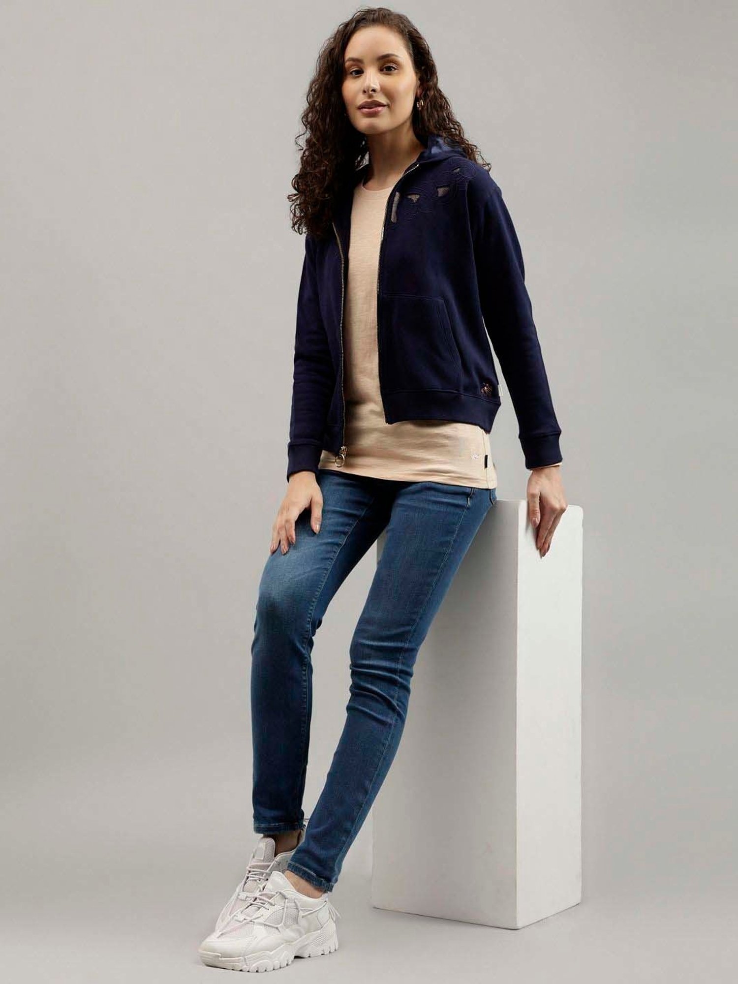 Beverly Hills Polo Club Navy Self Pattern Hoodie