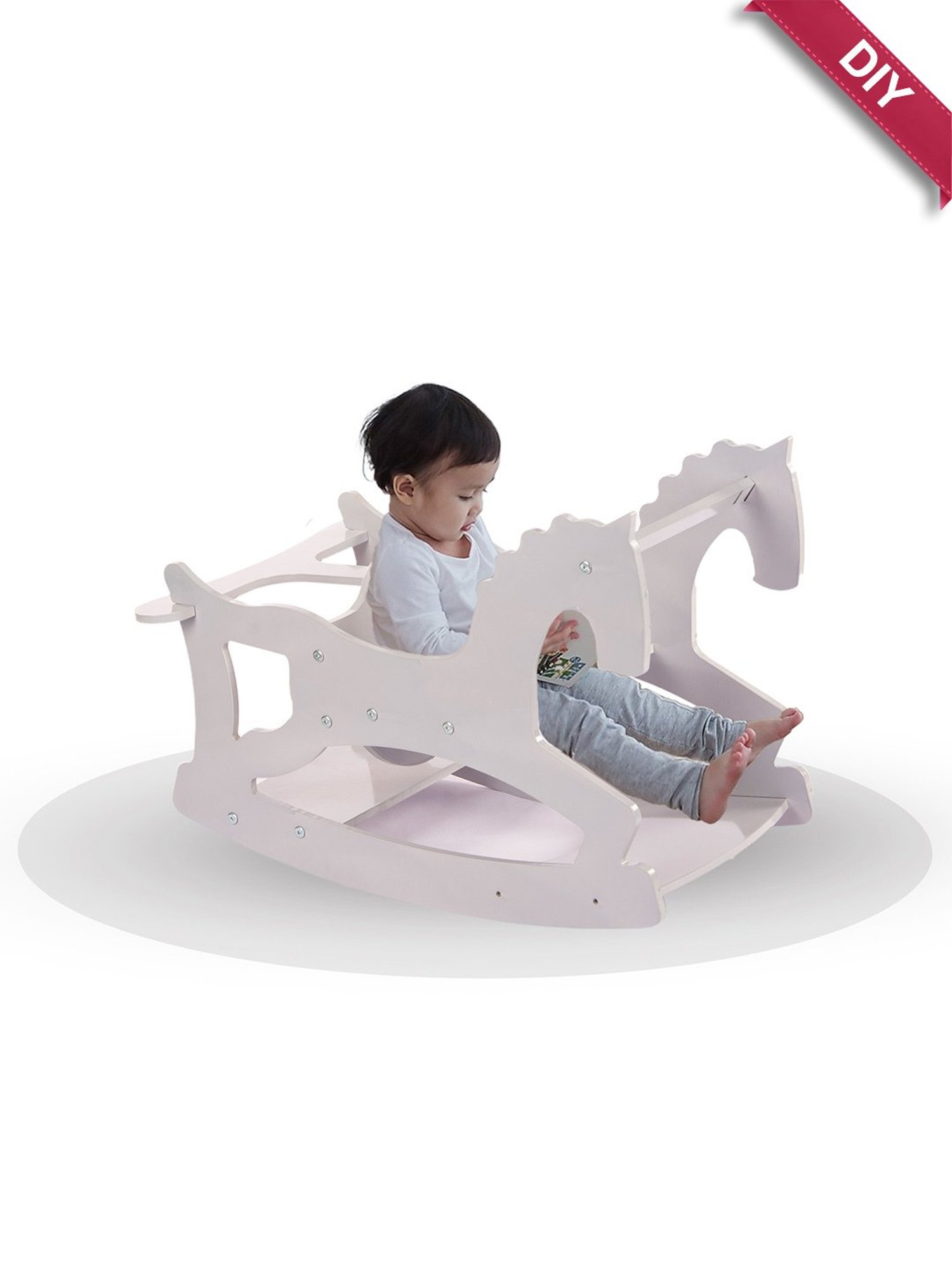 Kiddery White 3 in 1 Cavalla Rocking Horse
