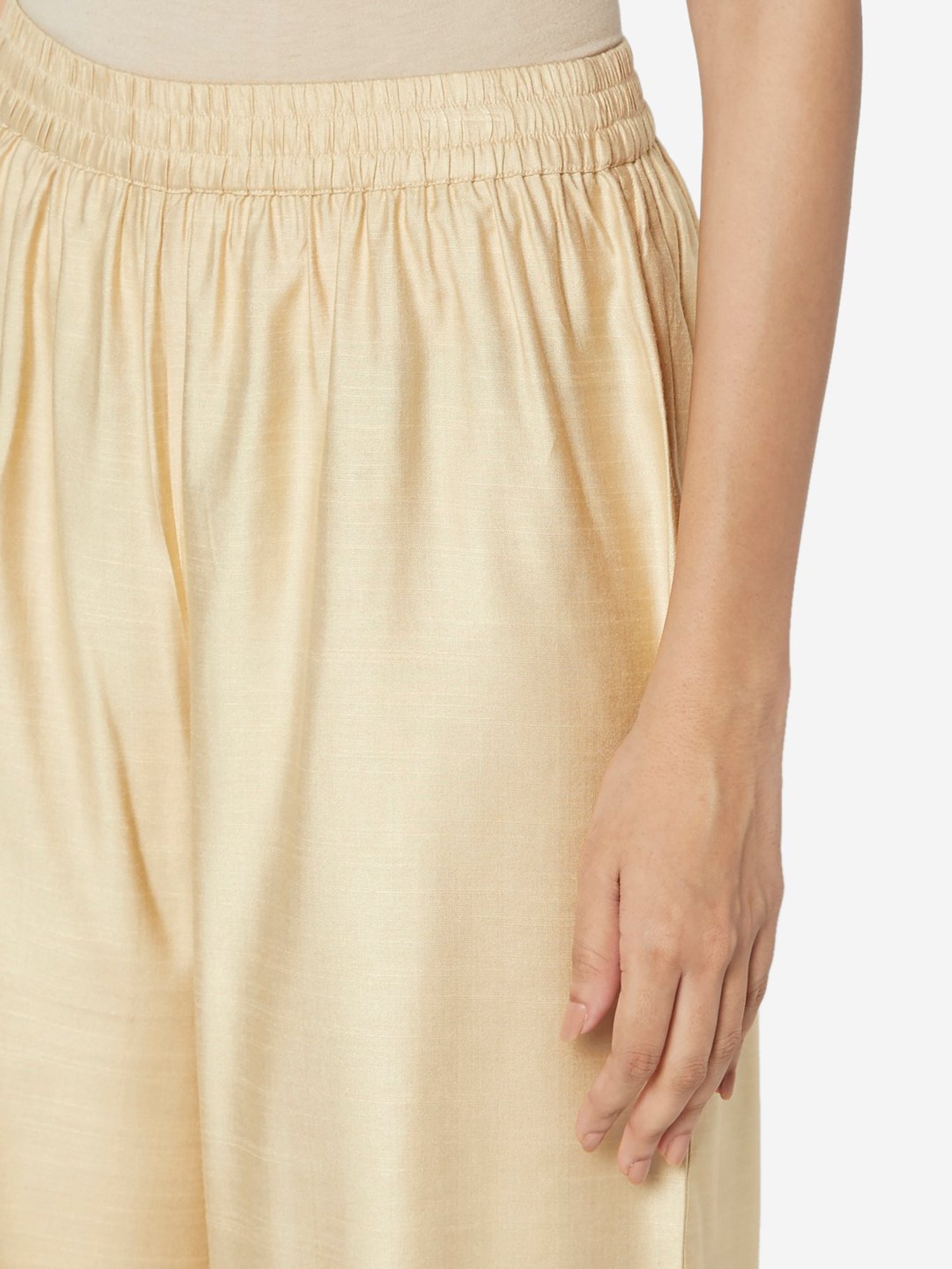 Zuba by Westside Beige Slim Fit Cropped Palazzos