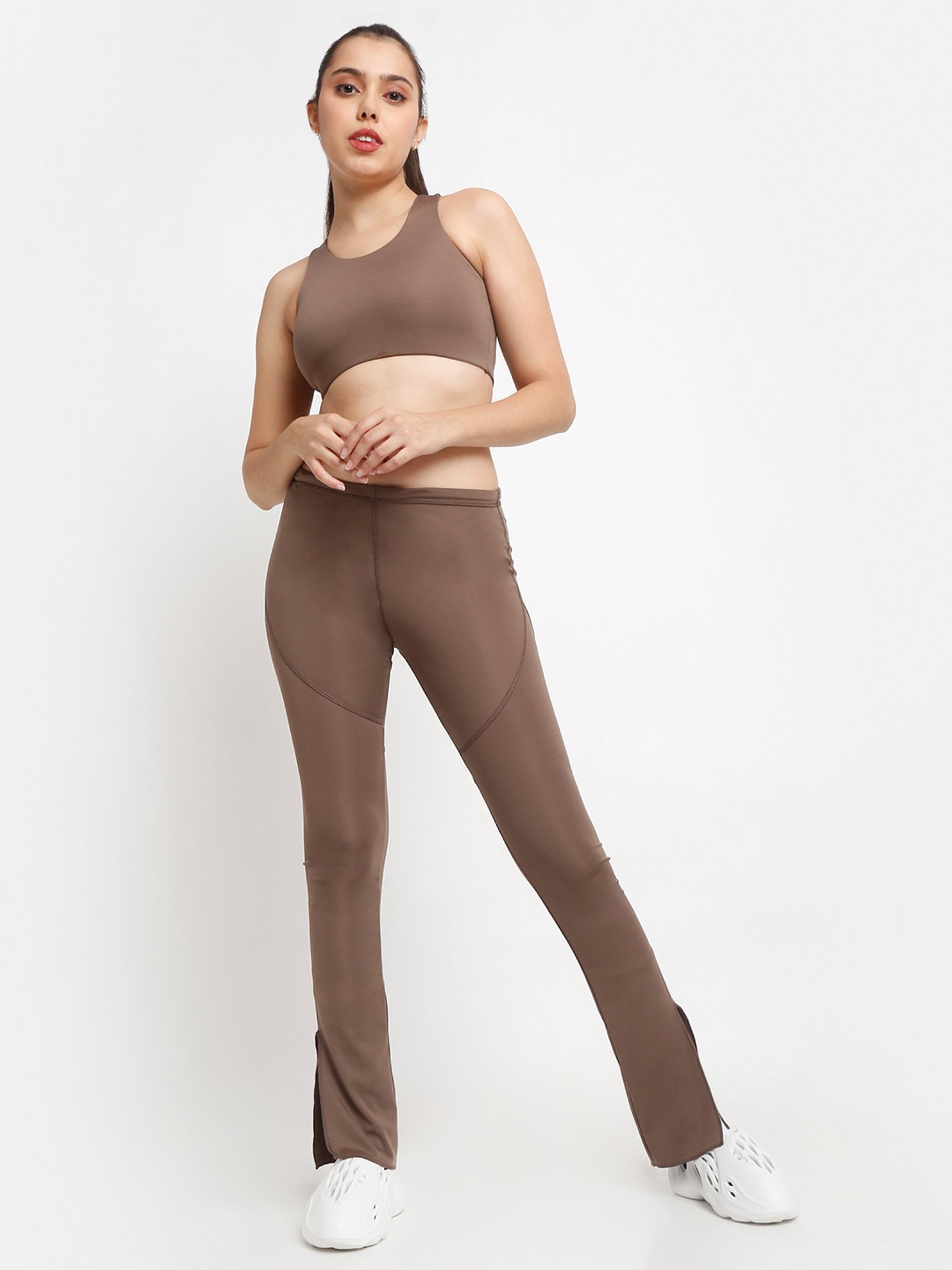 EVERDION Brown Essential Racerback Sports Bra