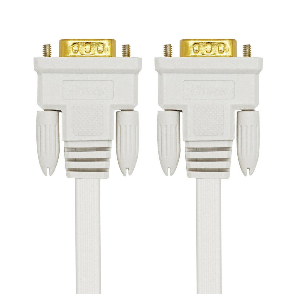 10M Long VGA Monitor Cable Male to Male 15 Pin SVGA Cord 33ft Slim Flat