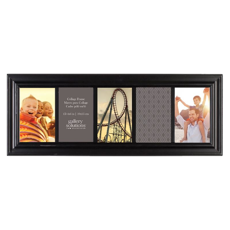 6X20 Black 5 Opening Linear Collage Frame - Gallery Solutions