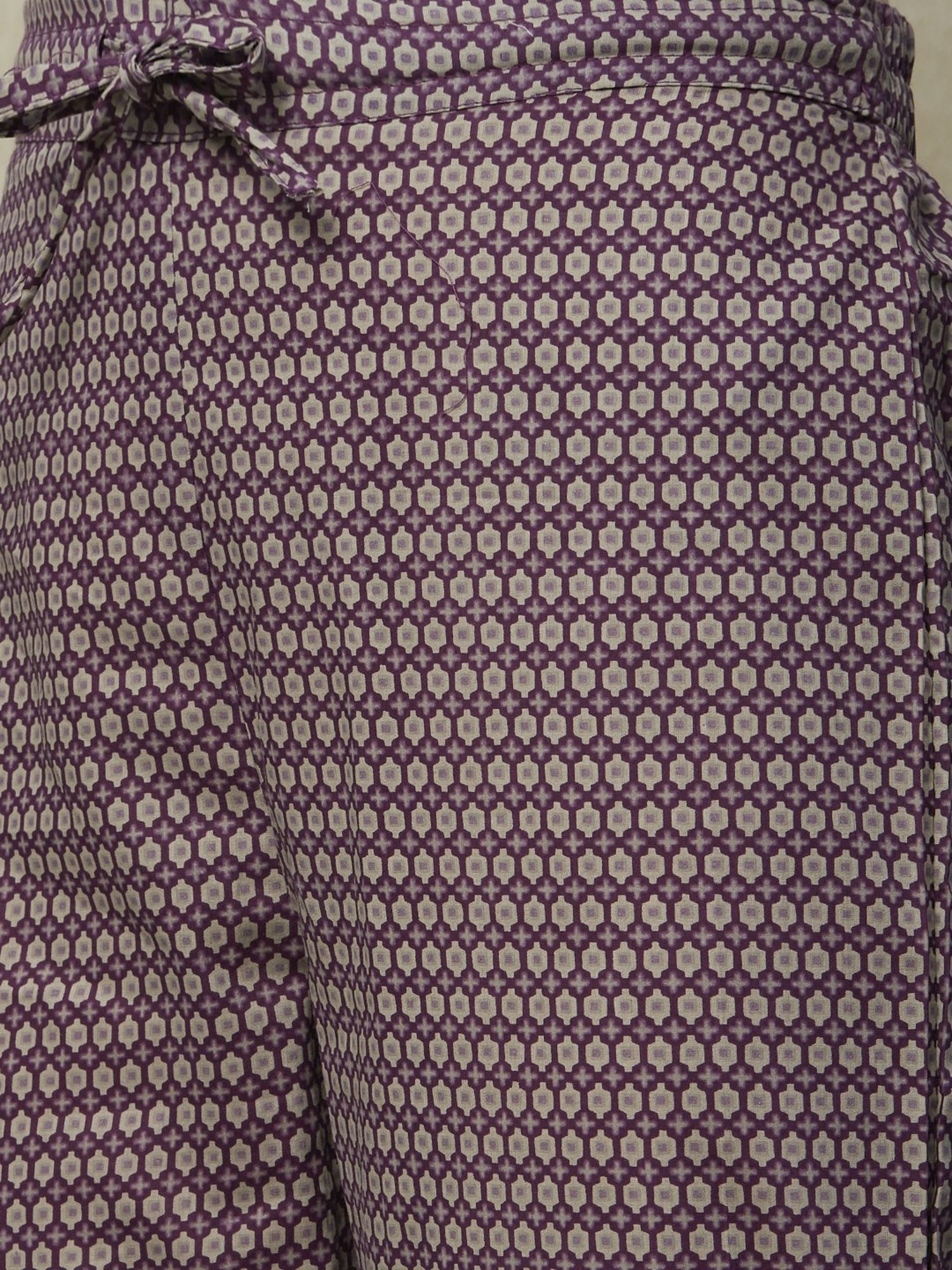 Fashor Purple Cotton Printed Kurta Pant Set