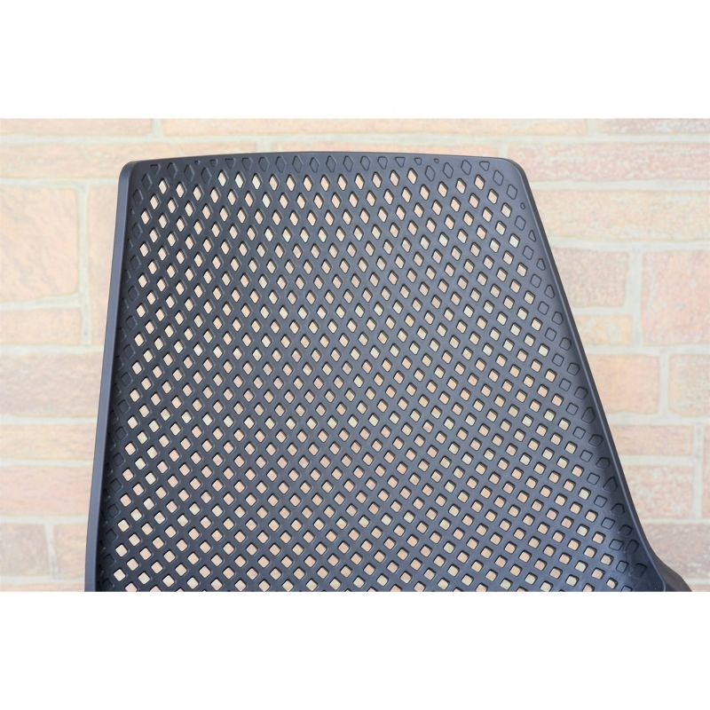 Elvis 4pk  Plastic/Resin Patio Chair Set - Gray - Amazonia