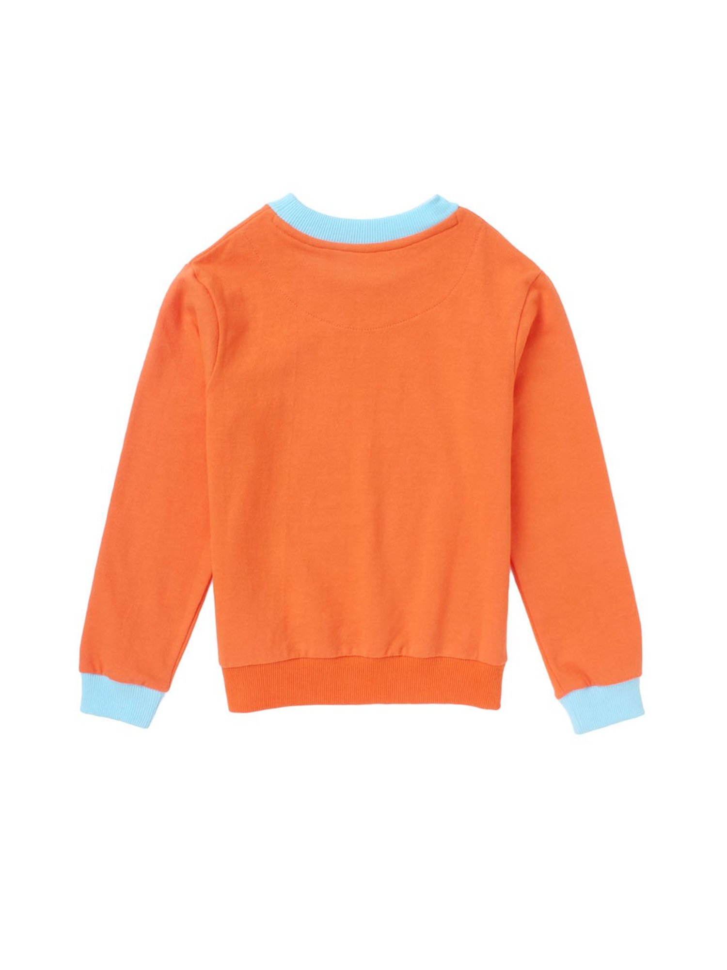 Cub McPaws Kids Orange & Blue Printed Sweatshirt