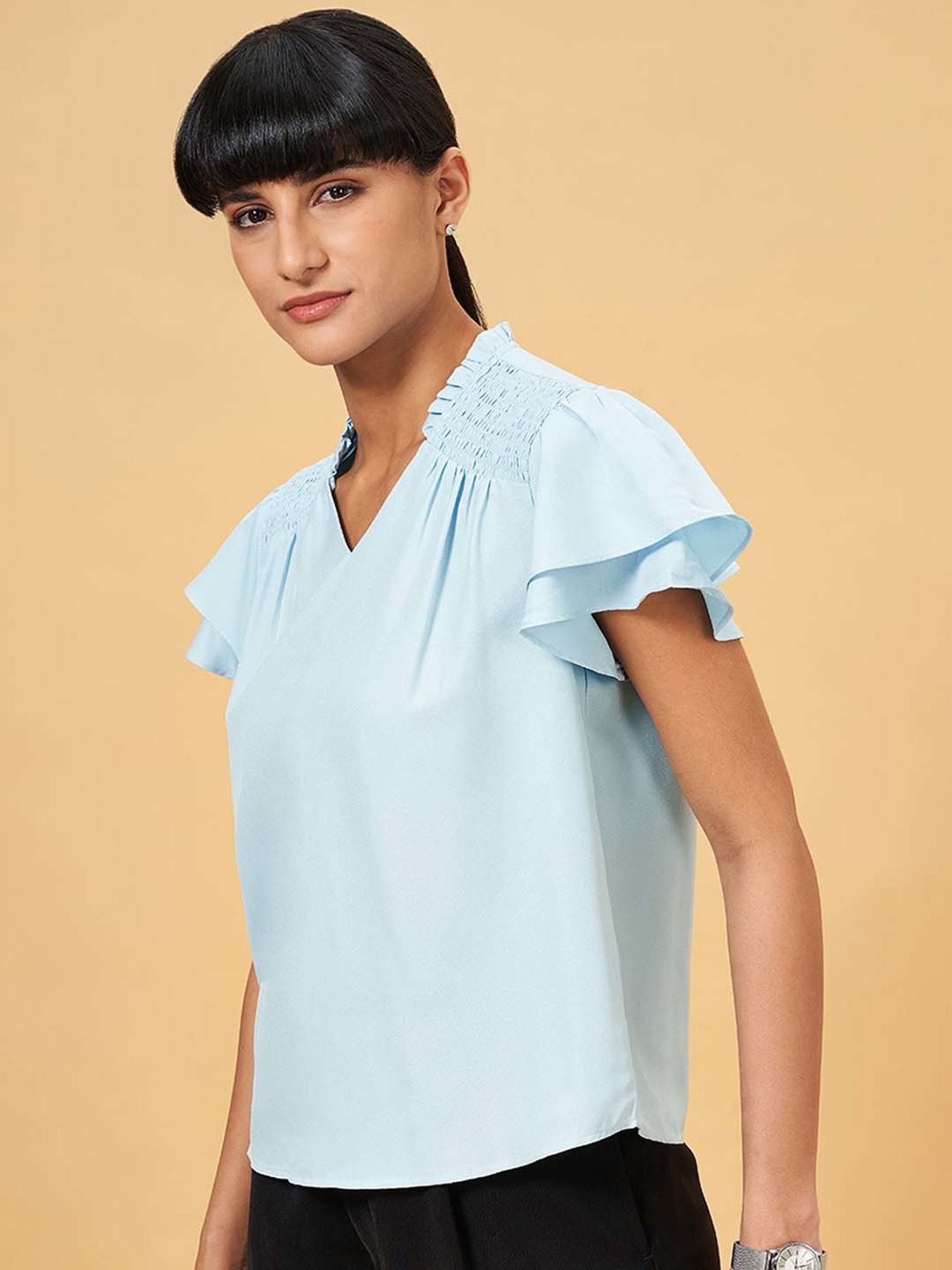 Annabelle by Pantaloons Blue Comfort Fit Top