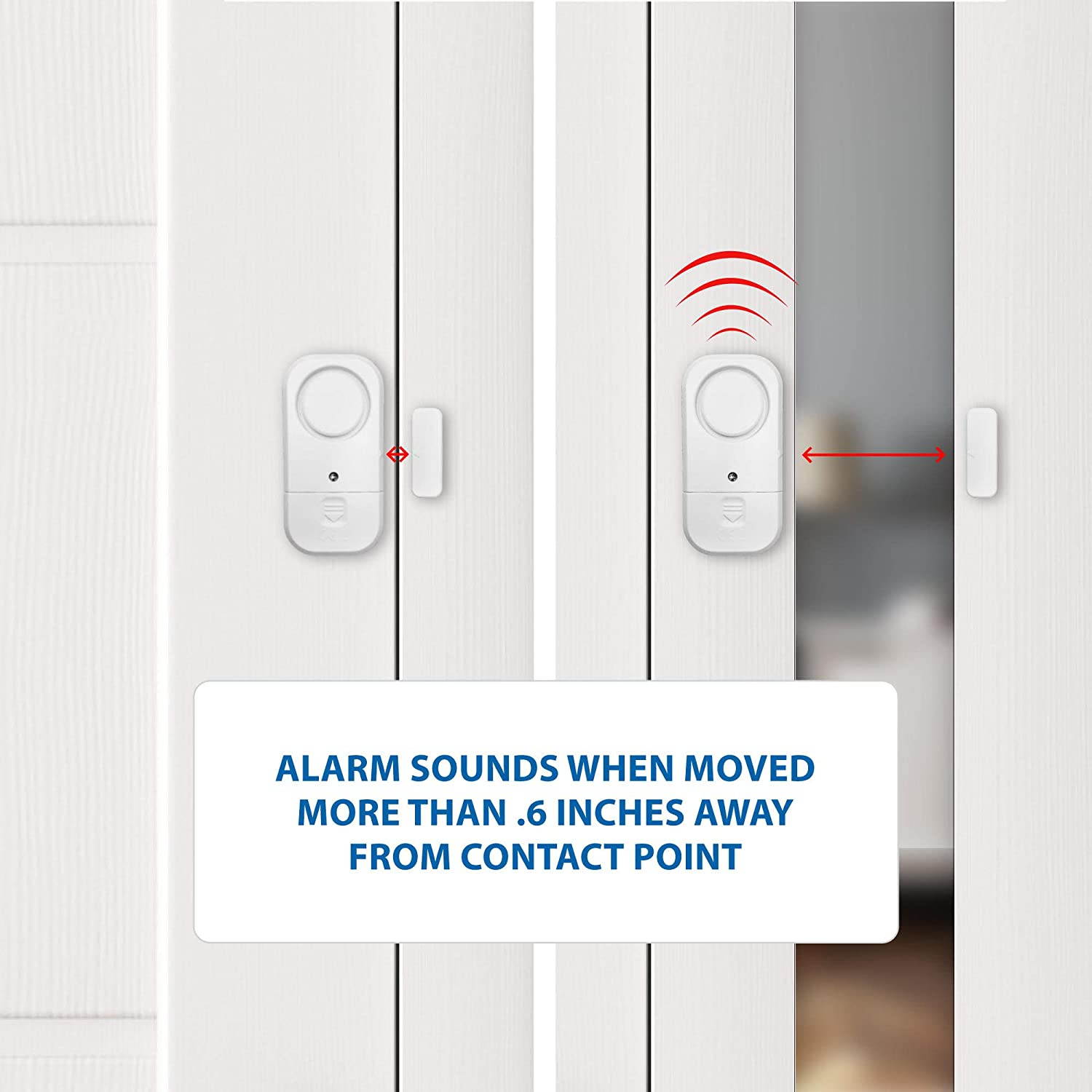 NEO Door Window Alarm 12 Pack, Wireless Personal Security Magnetic Sensor with Loud 95dB Burglar Alert, Home Protection for Kids Safety, Ideal for Home, Pool Door, Garage, and Apartment