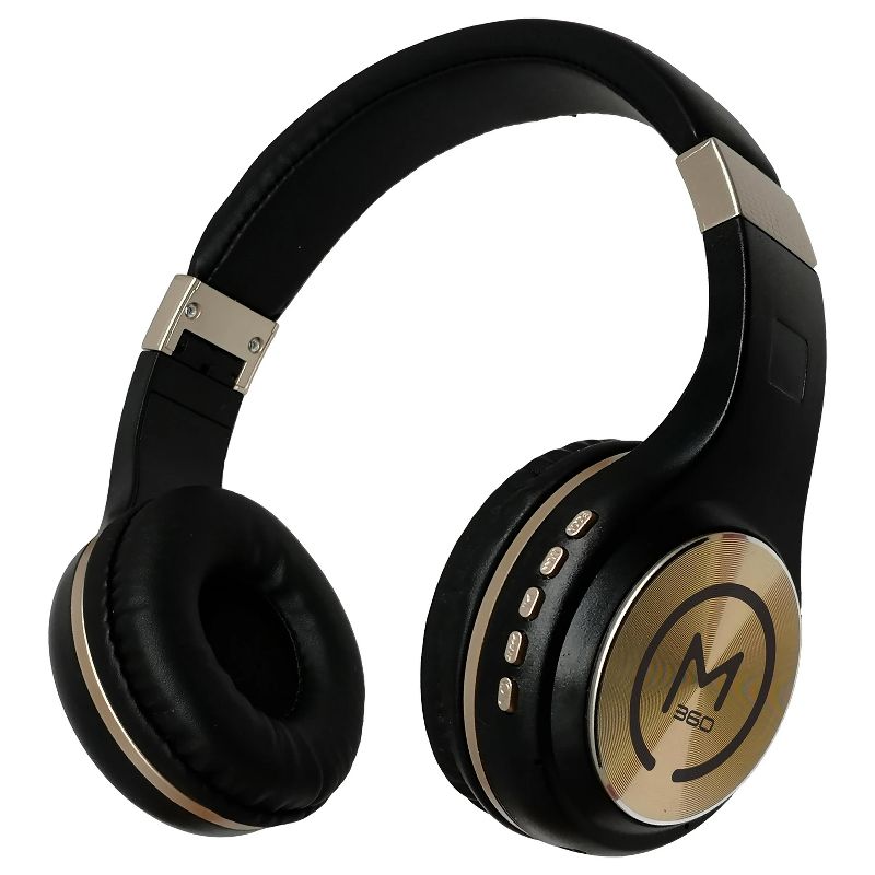 Morpheus 360 HP5500G Wireless Stereo Bluetooth Headphones, Black with Gold Accents