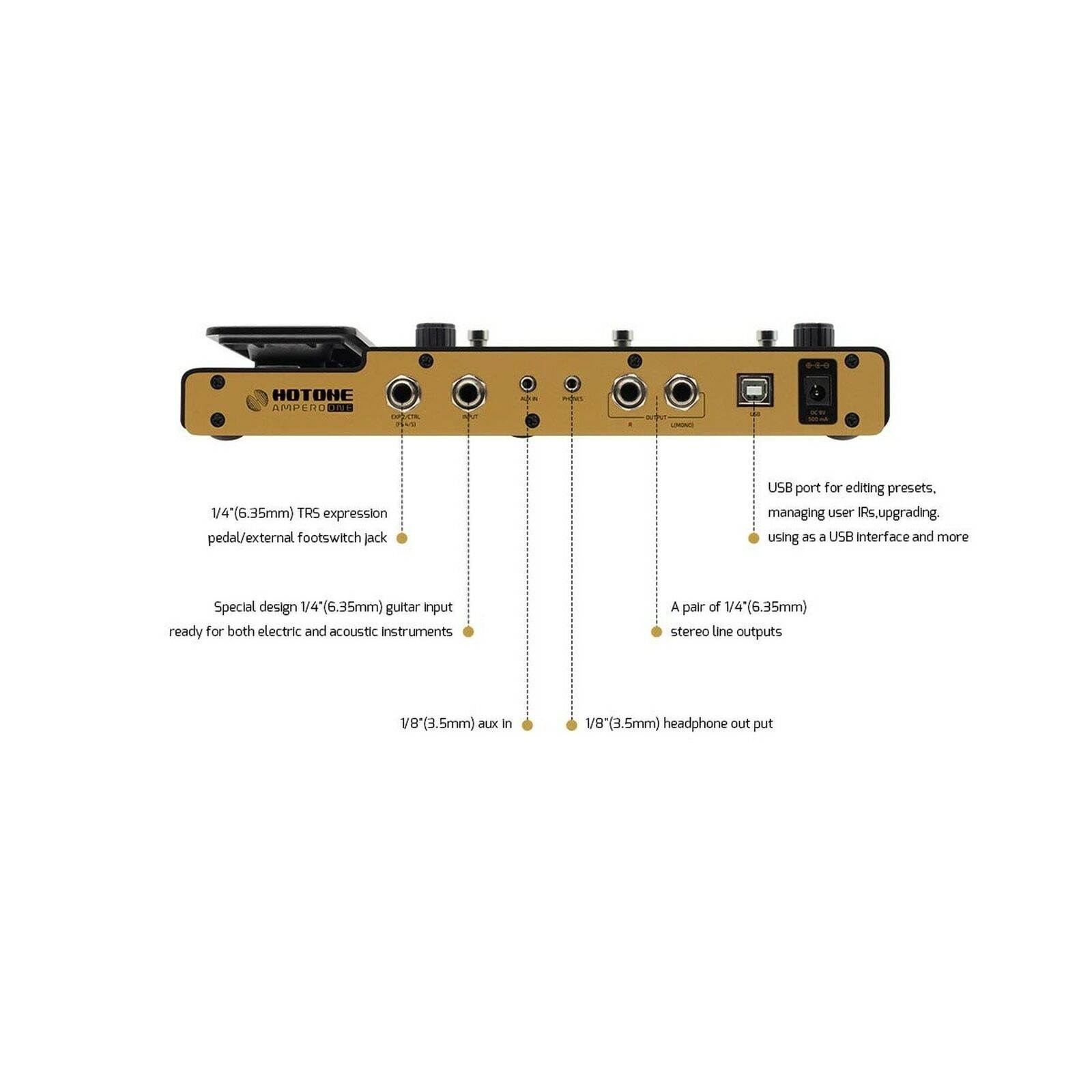 Hotone Ampero One MP-80 Guitar Bass Amp Modeling IR Cabinets Simulation Multi...