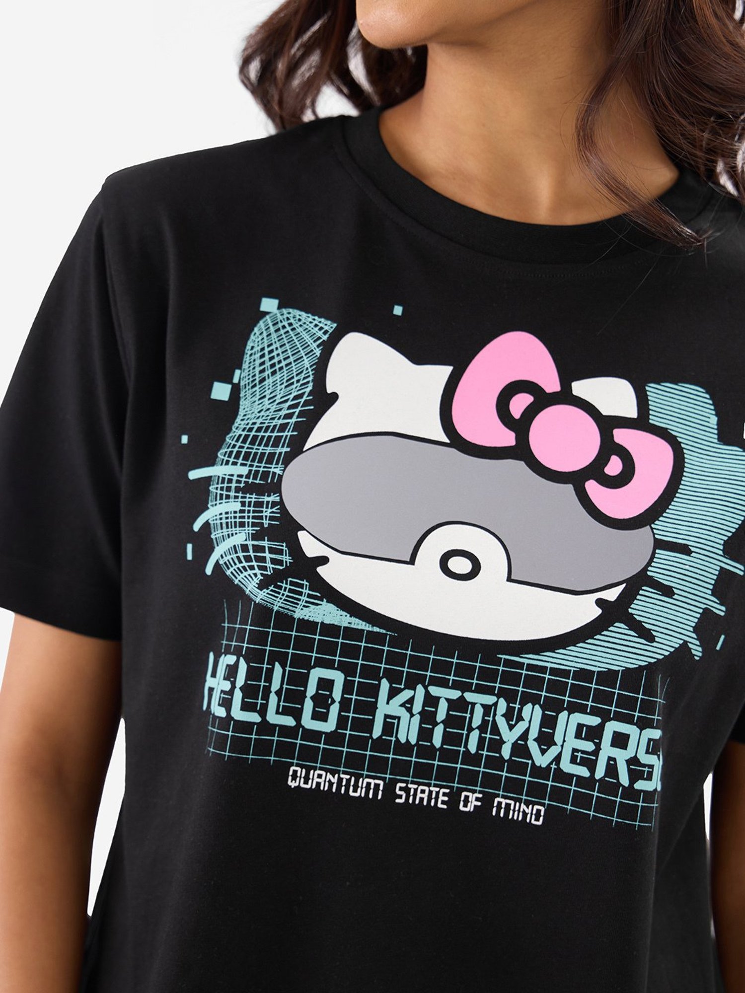 The Souled Store Black Cotton Graphic Print T-Shirt