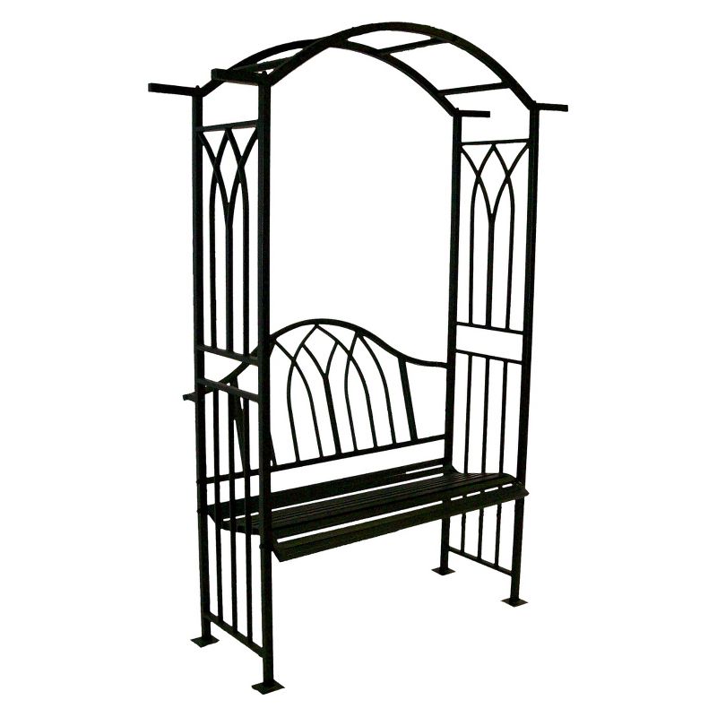 7.5" Steel Royal Arbor With Bench - Black