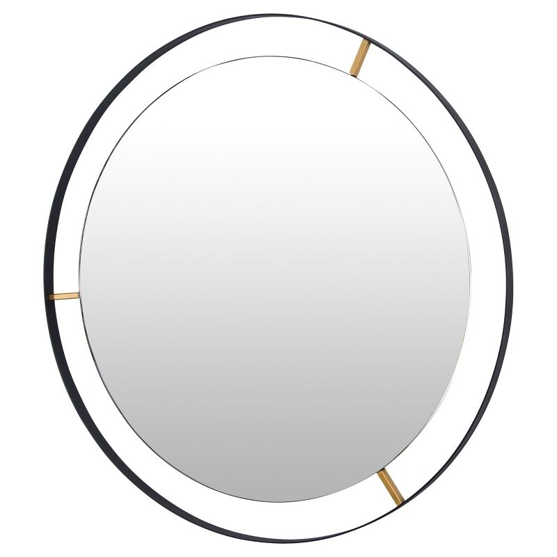 30" Round Wall Mirror Framed Matte Black Finish - Varaluz