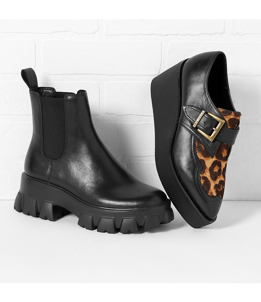 Gianni Bini Slaede Leopard Print Calf Hair Platform Creepers