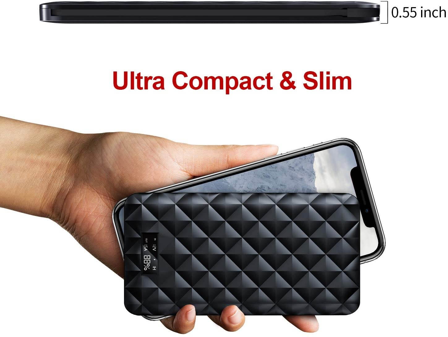 iWALK Portable Charger 10000mah Power Bank with Built in Cable for iPhone and USB C Cable Compatible with iPhone 12/12 Mini/Pro/Pro Max 11/Xs/XR Samsung s20/Note20 Twice as Fast as iPhone Charger