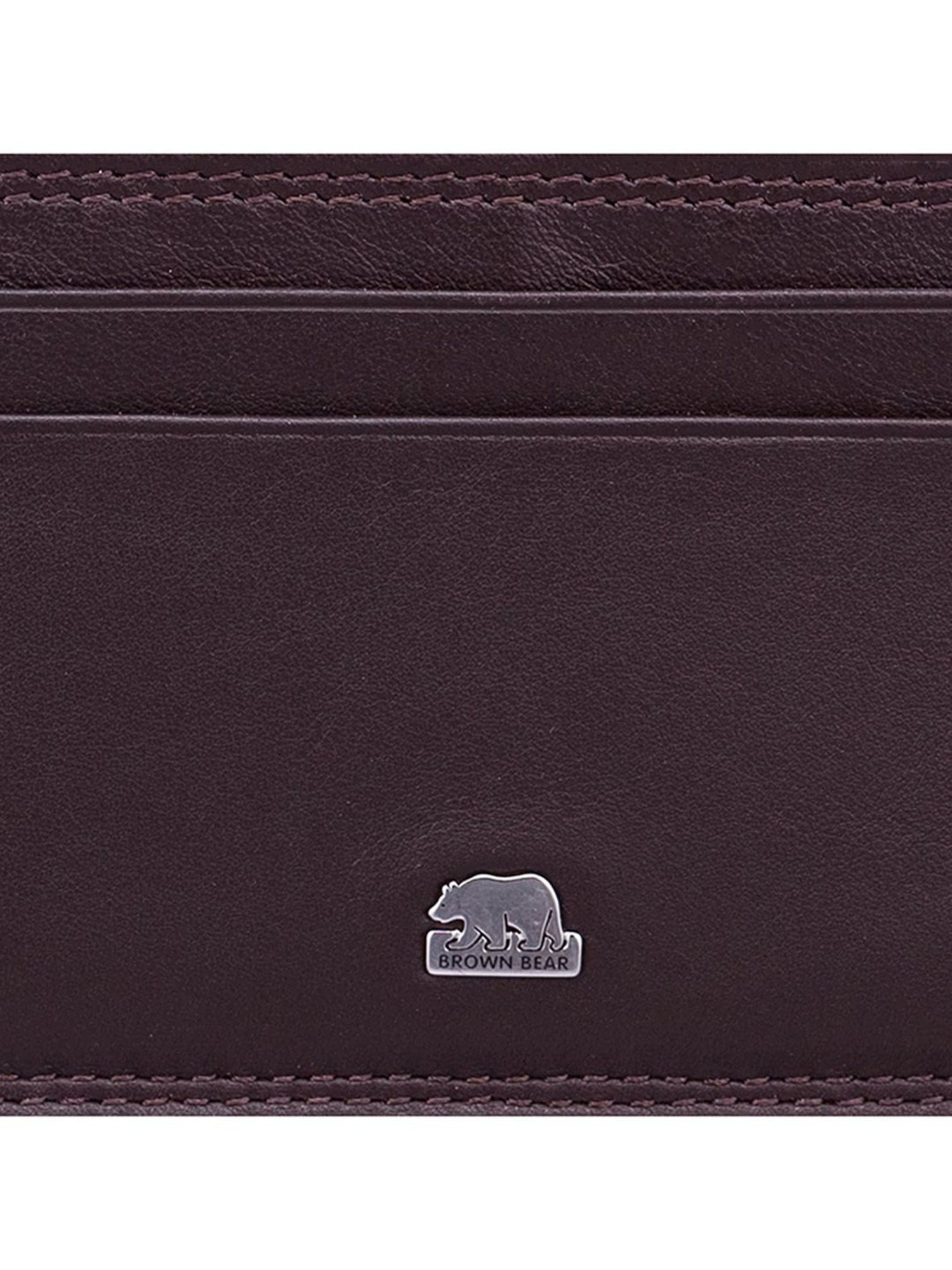 BROWN BEAR Premium Branded Brown Leather Card Holder for Men