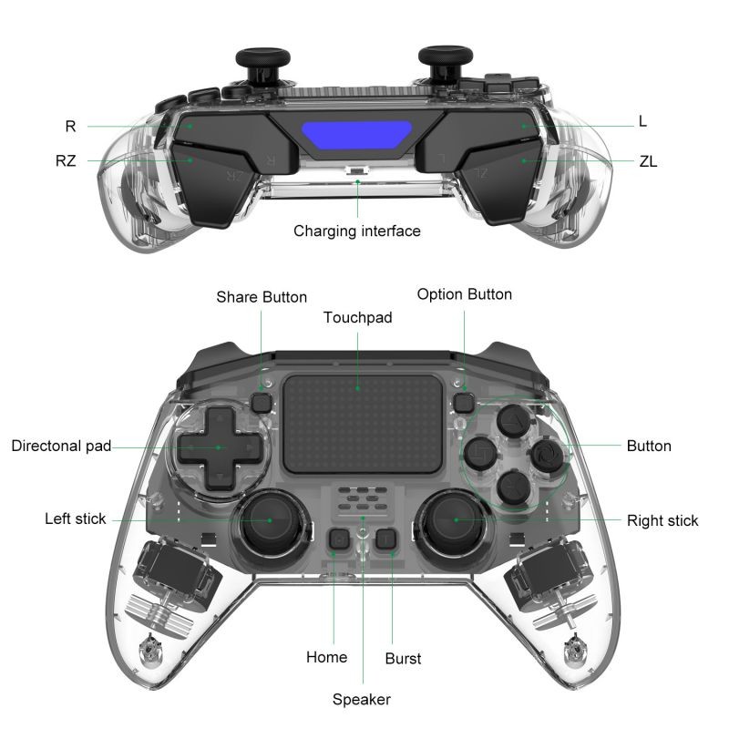 Wireless Bluetooth Gaming Remote Controller Player Console Gamepad for PS4 Pro Ergonomics Gamepad Joypad