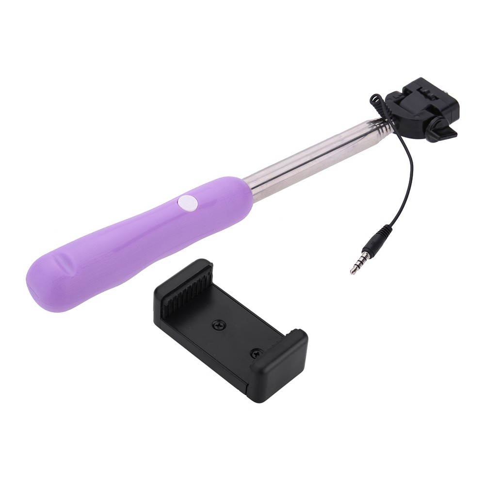 Wired Cable Remote Shooting Control Shutter Telescoping Extending Pole Selfie Monopod Stick Holder 180&deg;