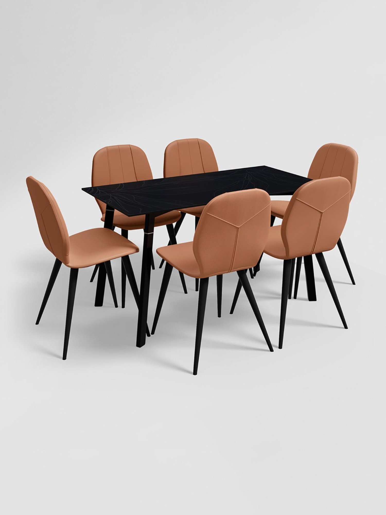 Durian Elanor Modern Brown & Beige Premium Leatherette Dining Chair