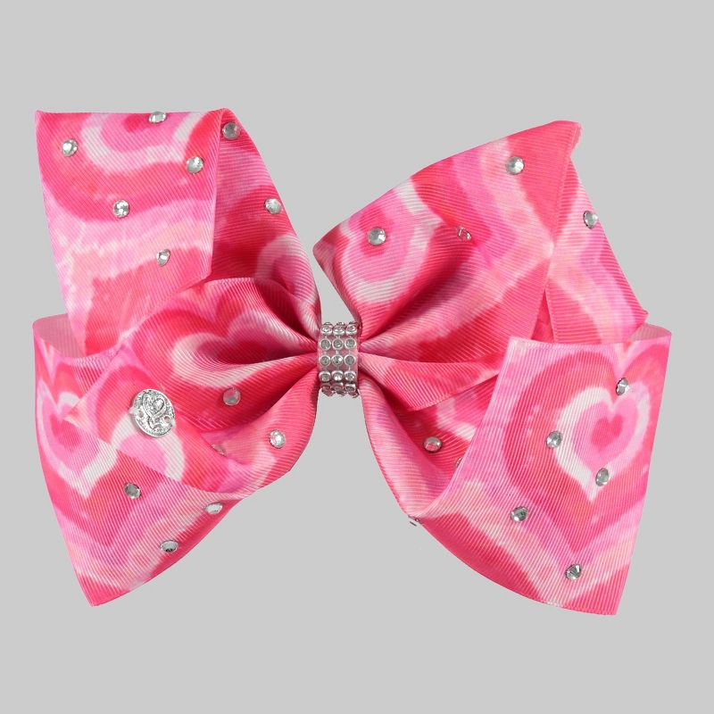 Girls' JoJo Siwa V-Day Hearts Bow Hair Clip - Pink