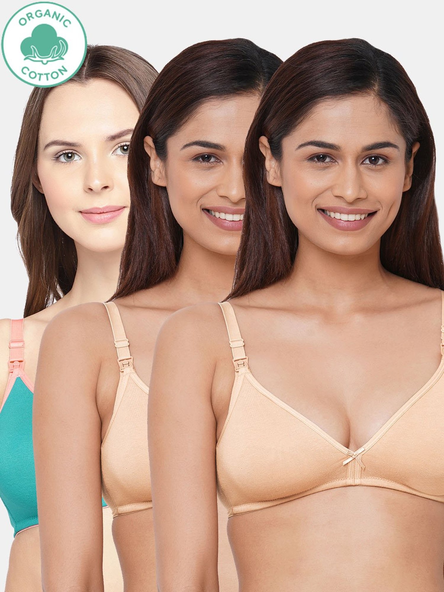 Inner Sense Multicolored Non Wired Non Padded Nursing Bra (Pack Of 3)