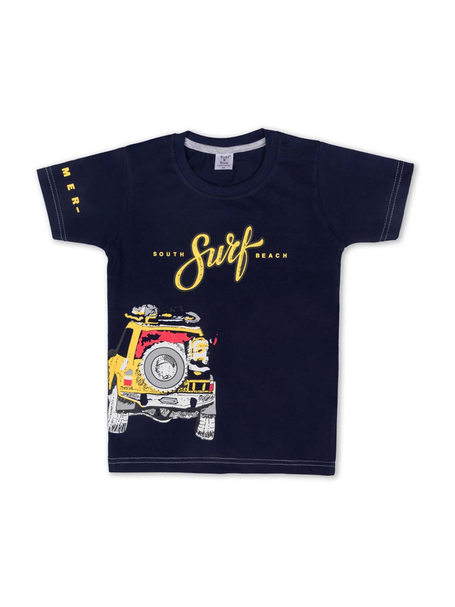 Todd N Teen Kids Navy Cotton Printed T-Shirt & Joggers