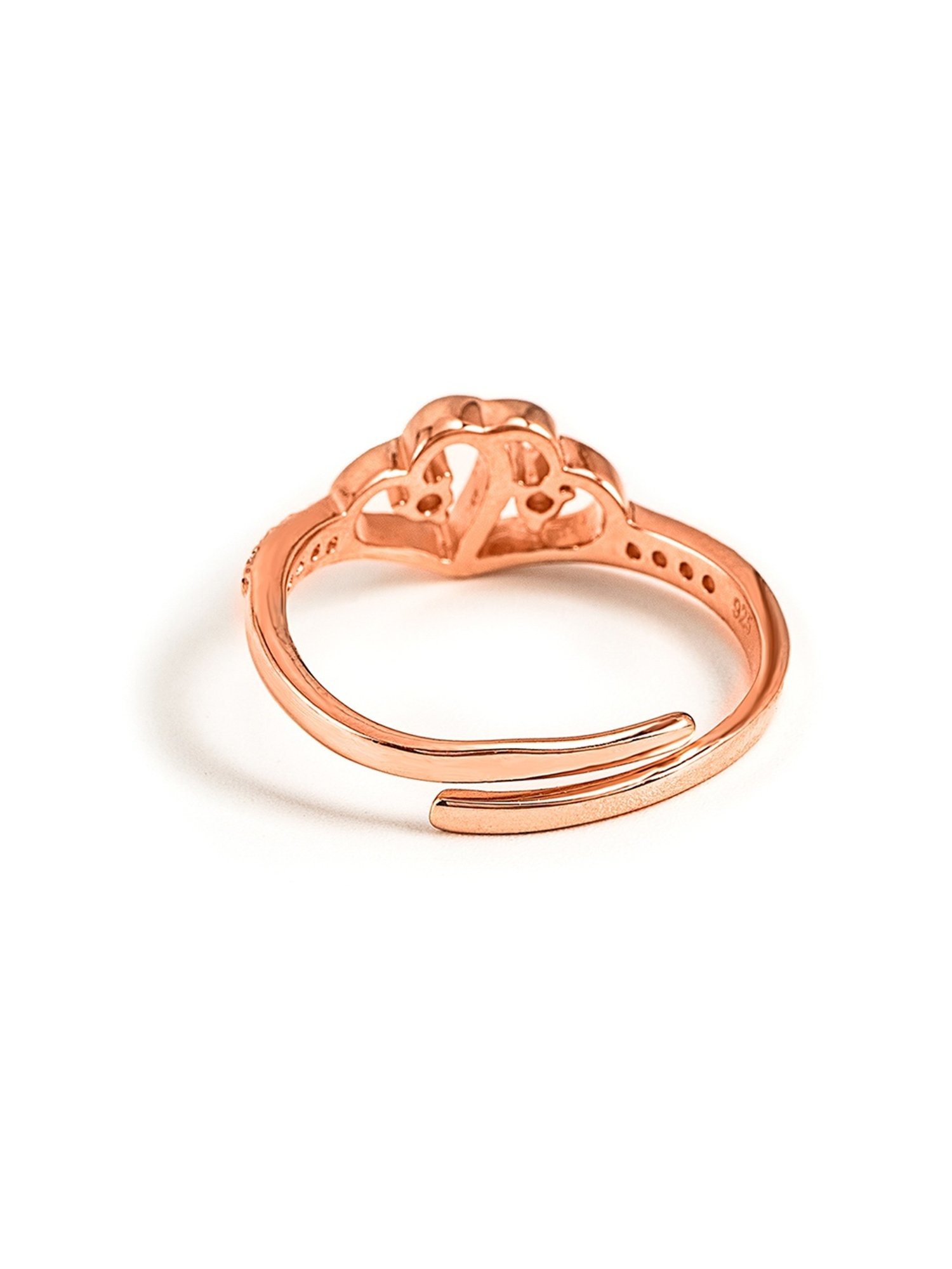 Silberry 92.5 Sterling Silver Connected Heart Rose Gold
