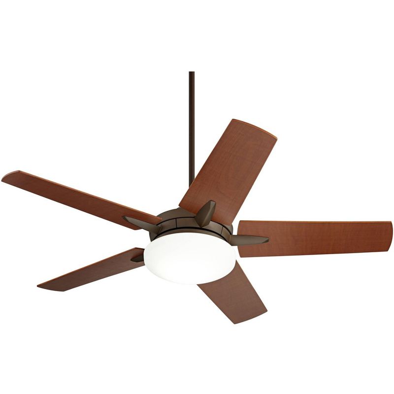 56" Casa Vieja Modern Ceiling Fan with Light LED Dimmable Remote Oil Rubbed Bronze Natural Walnut Blades for Living Room Kitchen