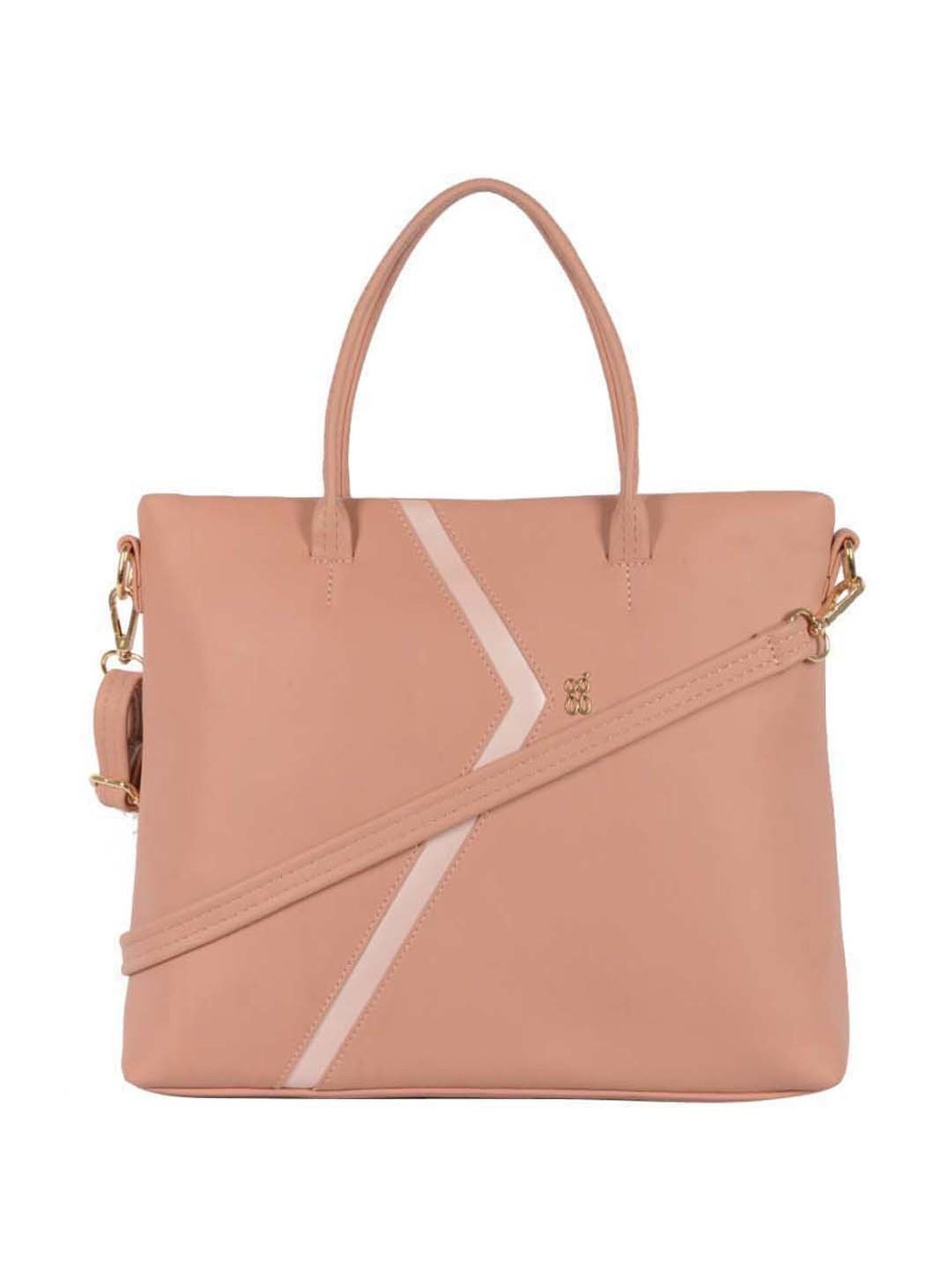 Baggit Pink Solid Medium Tote Handbag