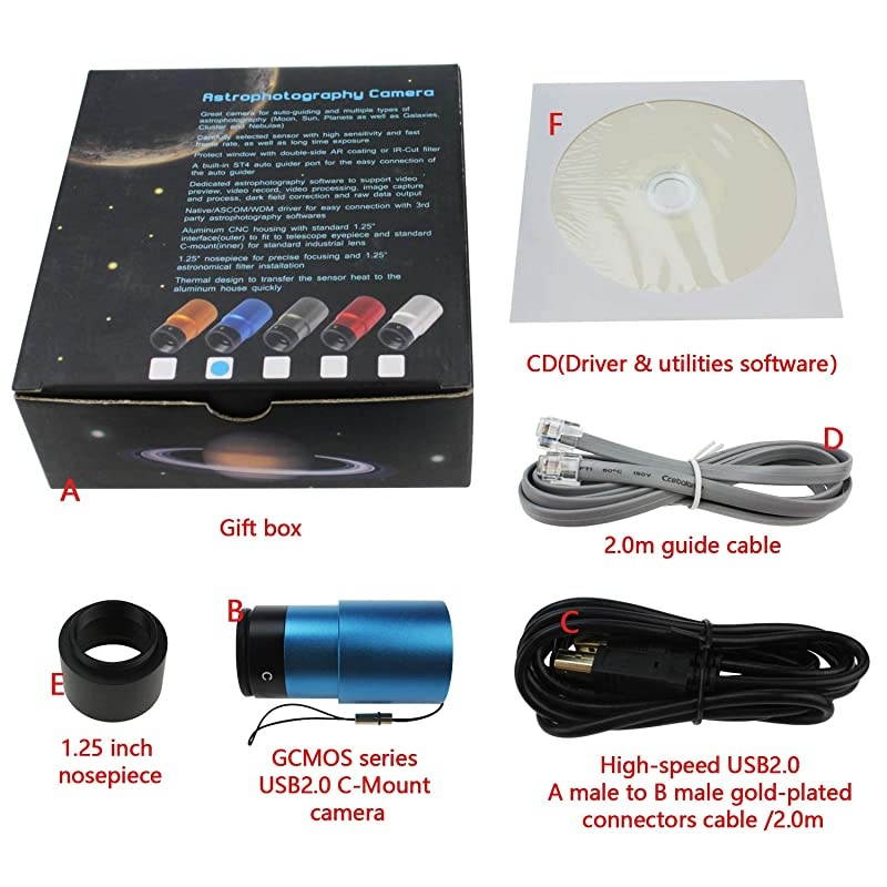 SGCMOS Series Telescope CMOS Camera Great Camera for autoGuiding and Multiple Types of Astrophotography Multicolour Imaging