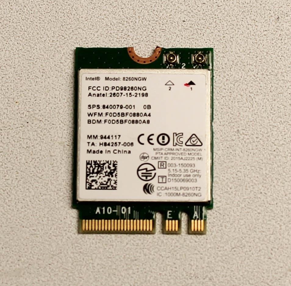 840079-001 HP LAN WIRELESS INT 802.11AC 8260NGW 2X2 WLAN ELITE X2 1012 SERIES