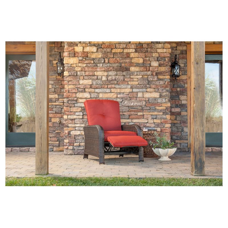 Outdoor Strathmere Luxury Patio Recliner - Crimson Red - Hanover