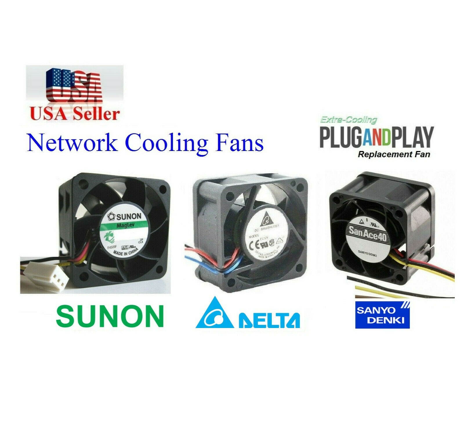 3x New Replacement Fans for Netgear GS724TP Delta Fan 24dBA Noise