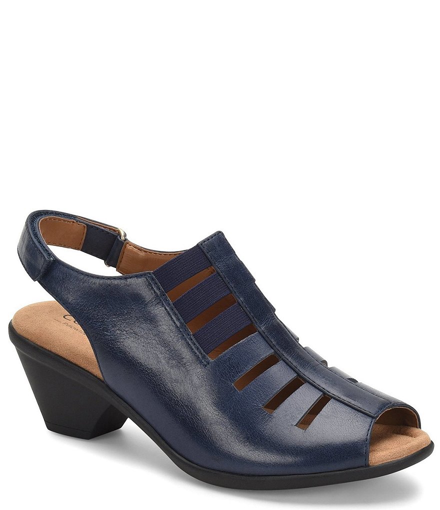 Comfortiva Faye Leather Block Heel Sandals