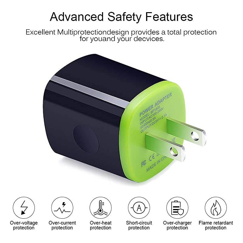 21A USB Charging Block Brick Box Cube with 6ft Type C Fast Charging Charger Cable Compatible with LG Stylo 54 G8 V50 Moto G8 G7 Power Play G6 Plus Z4 X5 Google Pixel 4 3a 2 XL OnePlus 7 6T