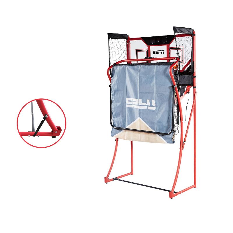 ESPN 2 Player EZ Fold Basketball Game with Polycarbonite Backboard and LED Scoring - Black