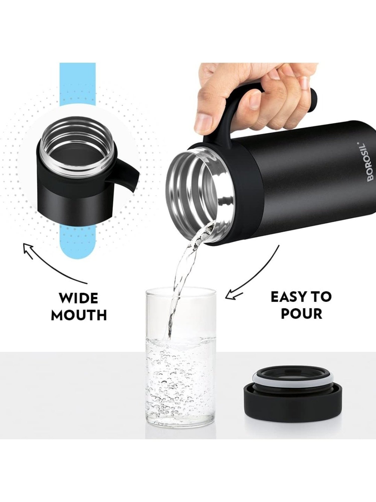 Borosil Black Insulated Coffee Mug 400 ml