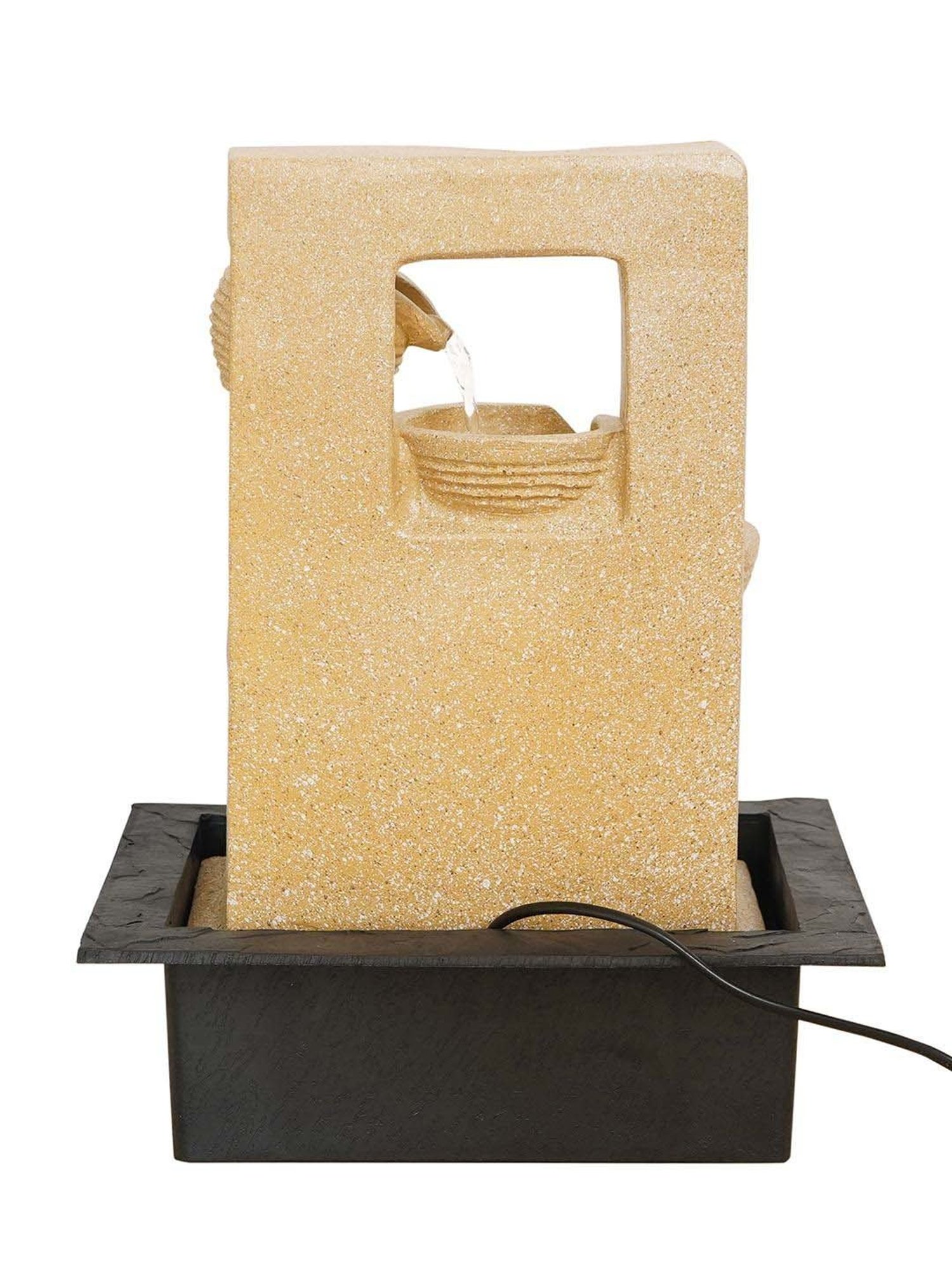 CHRONIKLE Cream Polyresin Matki Style 3 Steps Waterfall Fountain