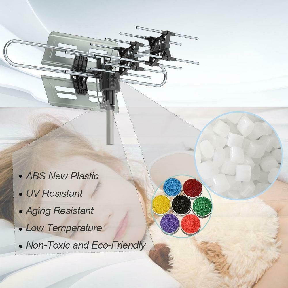 980 Miles Outdoor Amplified TV Antenna HDTV 1080P 4K 38dB Motorized 360&deg; Rotate