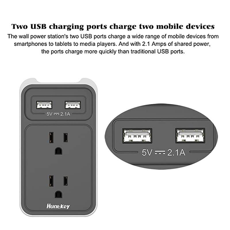 2Outlet Wall Mount Cradle with Dual 21 AMP USB Charging Ports SMD407