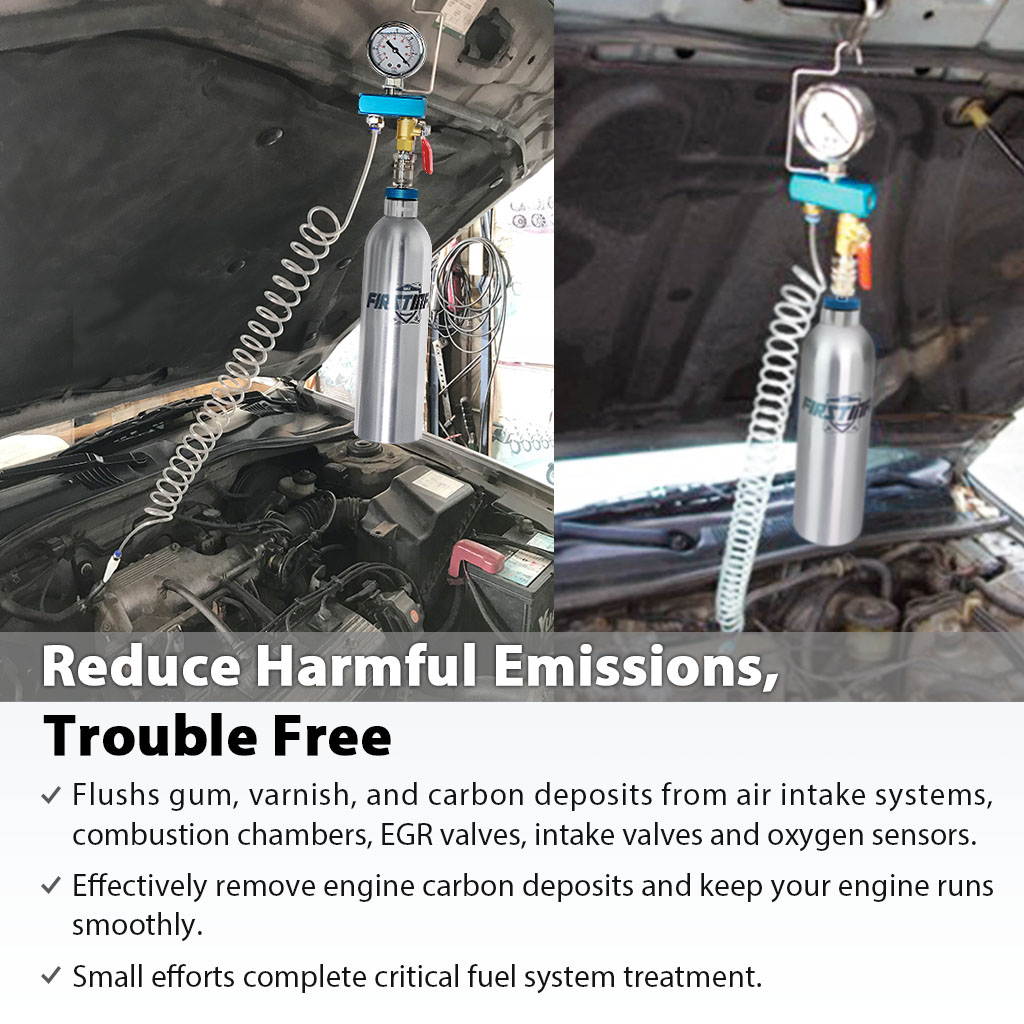 FIRSTINFO 4 in 1 Intake Valve Cleaner & Combustion Chamber Cleaner & Vacuum System Cleaner & Vacuum System Pressure Tester Kit