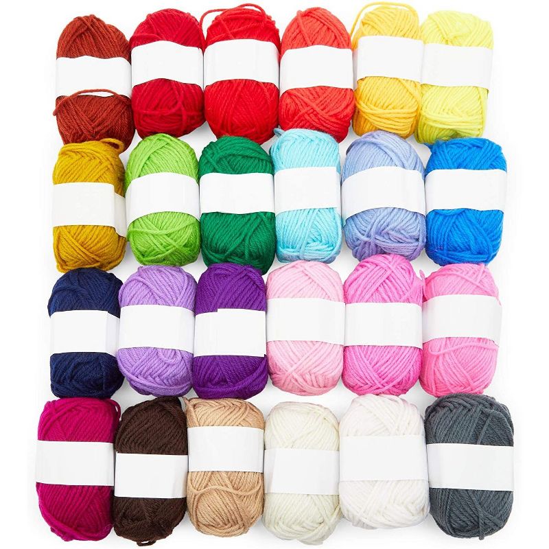 Bright Creations 55 Pieces Crochet Kit with Hooks and Medium 4 Acrylic Yarn, Sewing Kits, Arts and Crafts