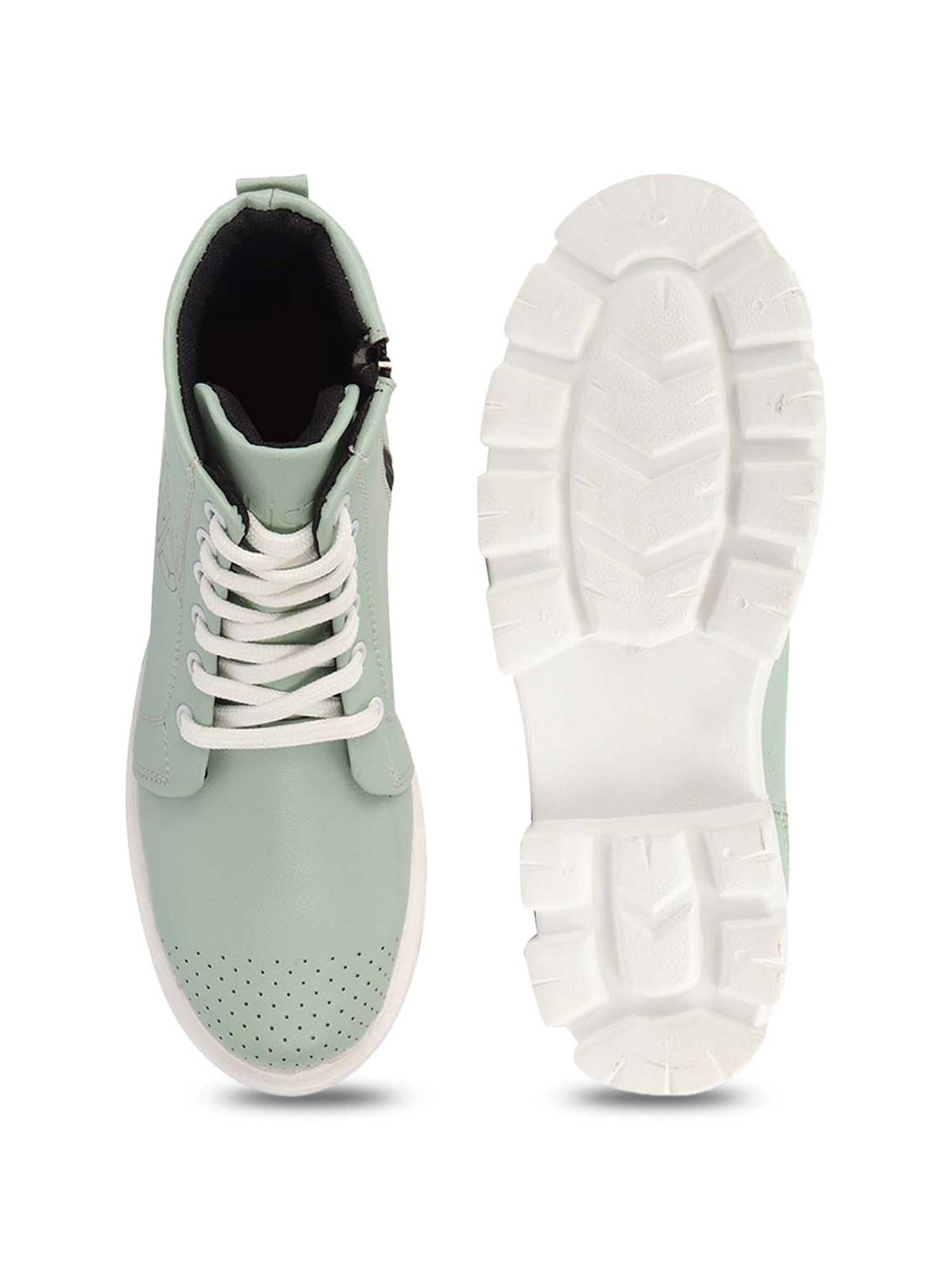 Fausto Women's Pista Green Derby Boots